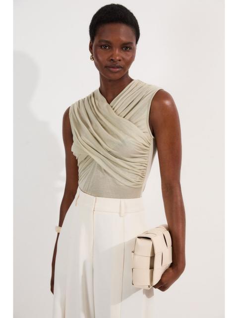 KAREN MILLEN Premium Tencel Jersey Wrap Detail Top
