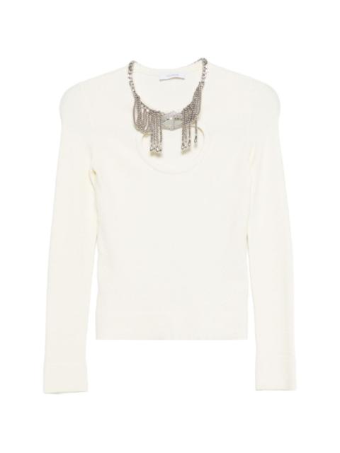 rabanne cutout long-sleeve blouse