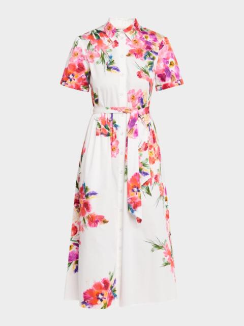 SALONI Vivienne Printed Short-Sleeve Shirtdress