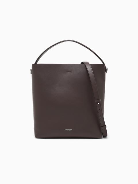 GIORGIO ARMANI SHOULDER BAG IN LEATHER WITH SPLIT LEATHER LINING
