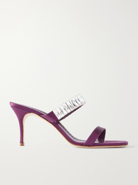 Manolo Blahnik Sakobay 70 Crystal-embellished Satin Sandals