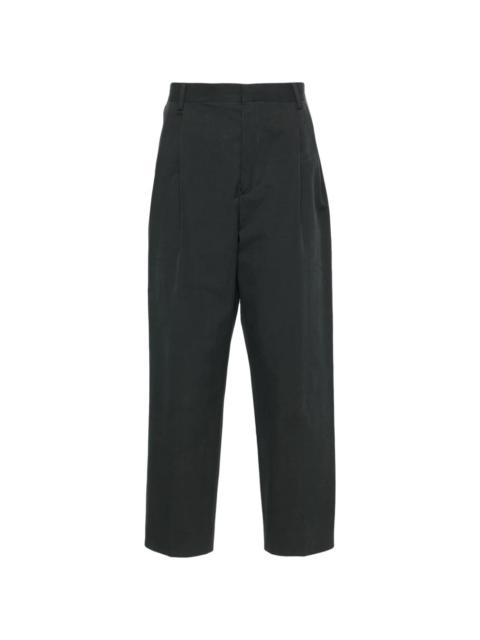 pleat-detailing tailored poplin trousers
