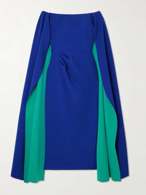 Roksanda Guiomar cape-effect off-the-shoulder crepe midi dress