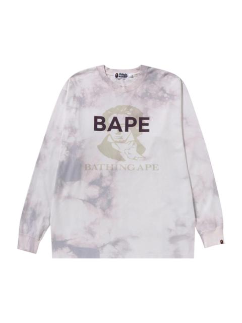 A BATHING APE® BAPE Tie Dye Bathing Ape Long-Sleeve Tee 'White'