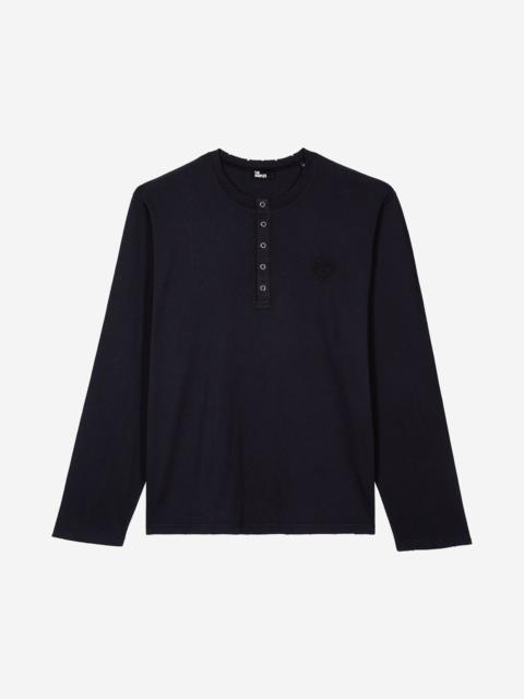 The Kooples LONG-SLEEVED NAVY T-SHIRT