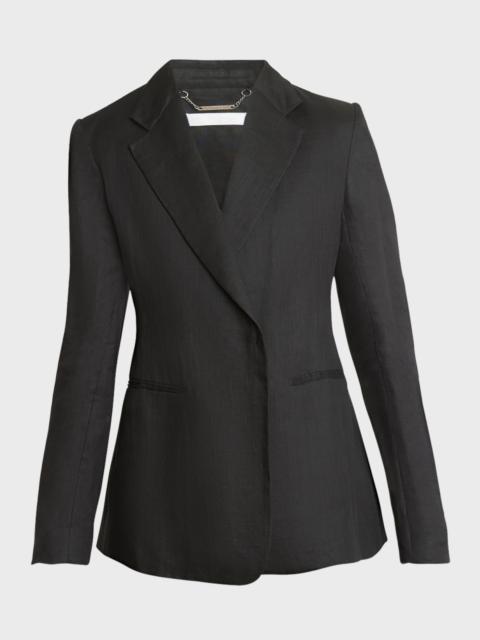 Buttonless Tailored Voile Jacket