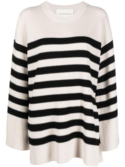 BY MALENE BIRGER Leon striped ribbed-knit jumper