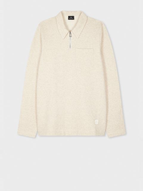 Paul Smith Ecru Marl Cotton-Linen Zip-Neck Sweatshirt