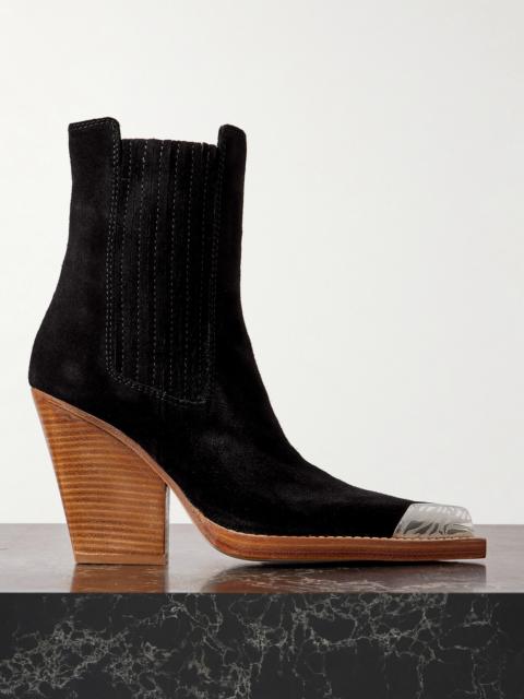 PARIS TEXAS Dallas Embellished Suede Ankle Boots