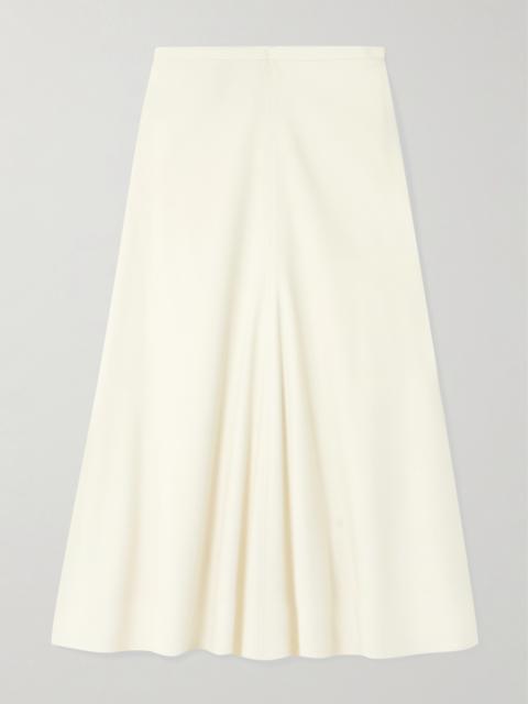 Brunello Cucinelli Gathered Wool-blend Midi Skirt