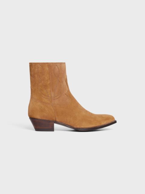 CELINE ZIPPED WESTERN BOOTS in Suede Calfskin