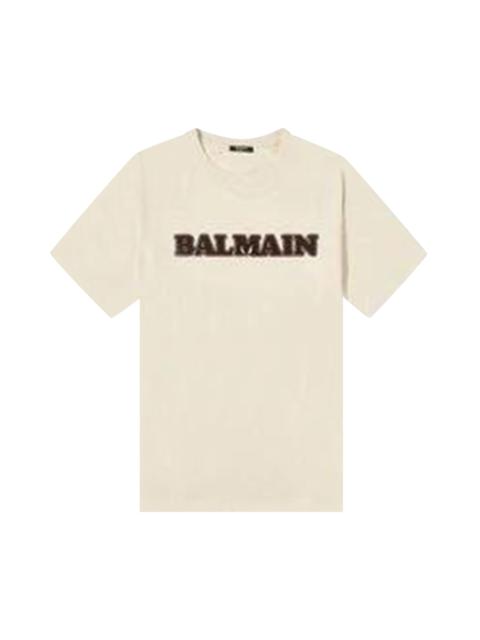 Balmain Retro Flock T-Shirt 'Ivory/Brown'