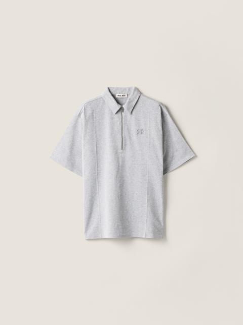 Miu Miu Half-zip cotton polo shirt