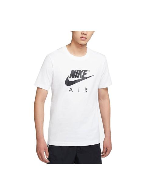 Men's Nike Air Large Logo Printing Sports Round Neck Short Sleeve White T-Shirt DD3352-100