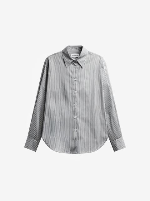 The Frankie Shop Peri Cotton Shirt - Black/White Stripe