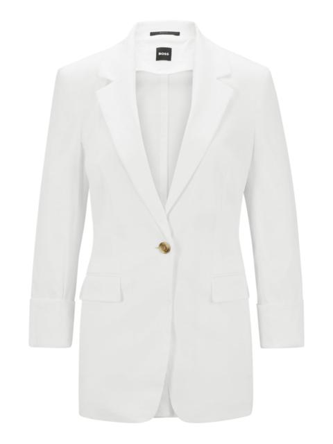 BOSS REGULAR-FIT JACKET IN A LINEN BLEND