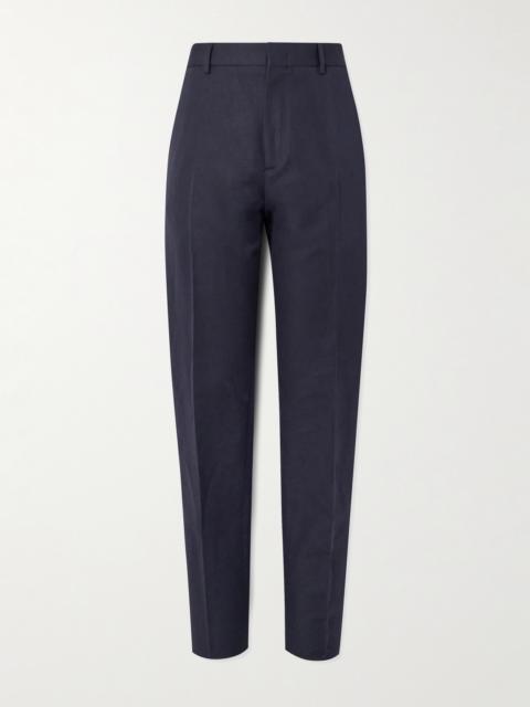 Loro Piana Cedric Tapered Cotton and Linen-Blend Canvas Trousers