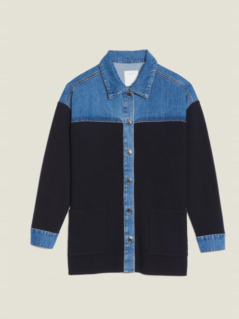Sandro Dual material jacket style coatigan