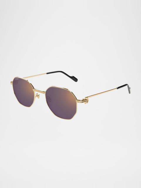 Cartier Mirrored Round Metal Sunglasses