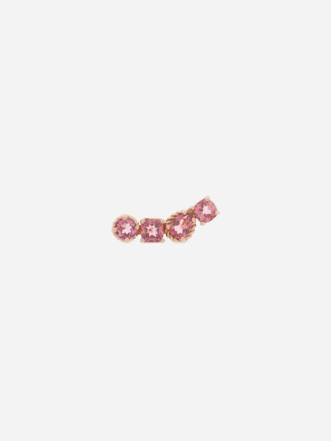 Dolce & Gabbana Single Rainbow Monochrome Earring 18 carat red gold and pink tourmalines