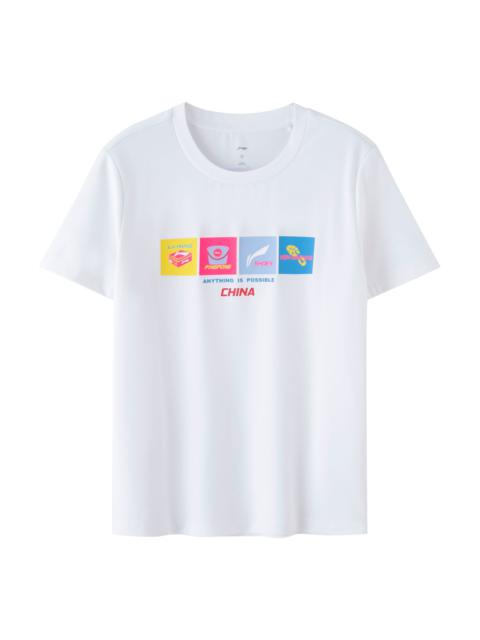 Li-Ning Table Tennis Graphic T-shirt 'White' ATST031-2