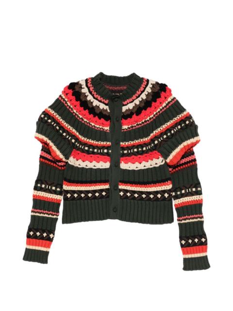 sacai striped cardigan