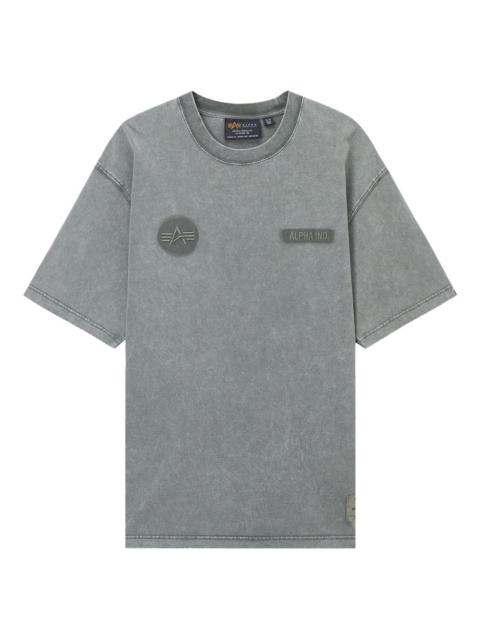 ALPHA INDUSTRIES logo-patch embroidered T-shirt