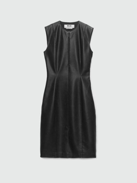 MSGM Faux-leather sheath dress
