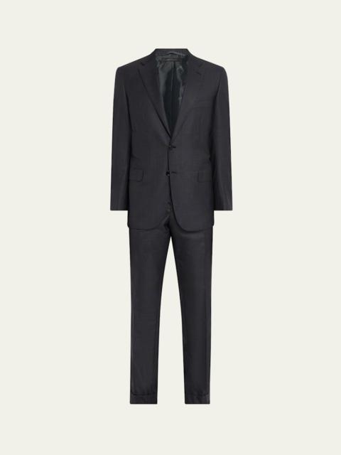 Brioni Men's Wool and Silk Tonal Check Two-Piece Suit
