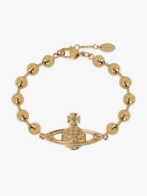 Vivienne Westwood THAMES MINI BAS RELIEF BRACELET | WHITE/GOLD