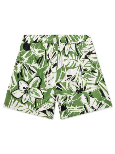 Palm Angels Macro Hibiscus Swim Shorts Green