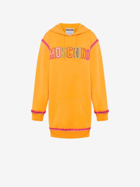 Moschino CROCHET DETAILS ORGANIC FLEECE DRESS