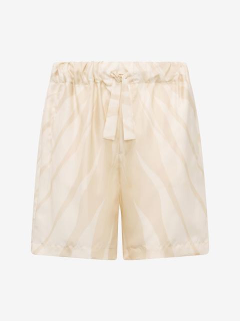 Roberto Cavalli Ray Of Gold Print Silk Shorts