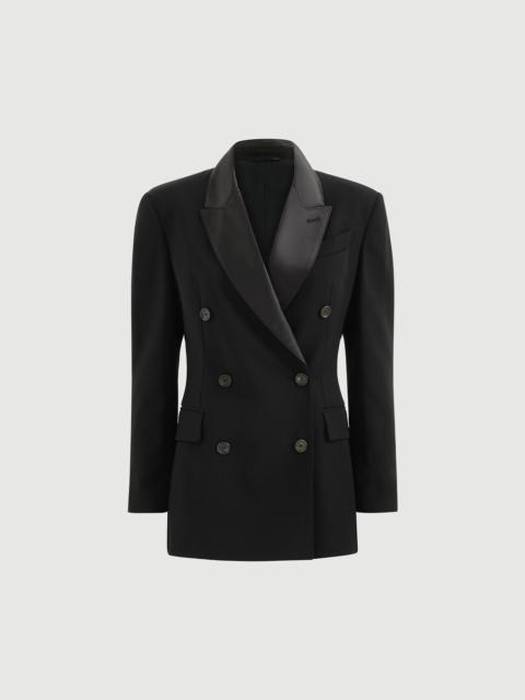 Brunello Cucinelli Viscose and virgin wool tuxedo jacket with monili