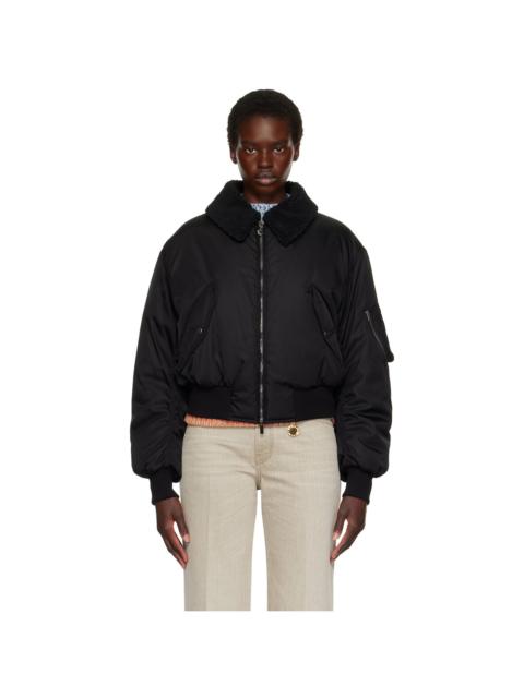 Stella McCartney Black Collared Bomber Jacket