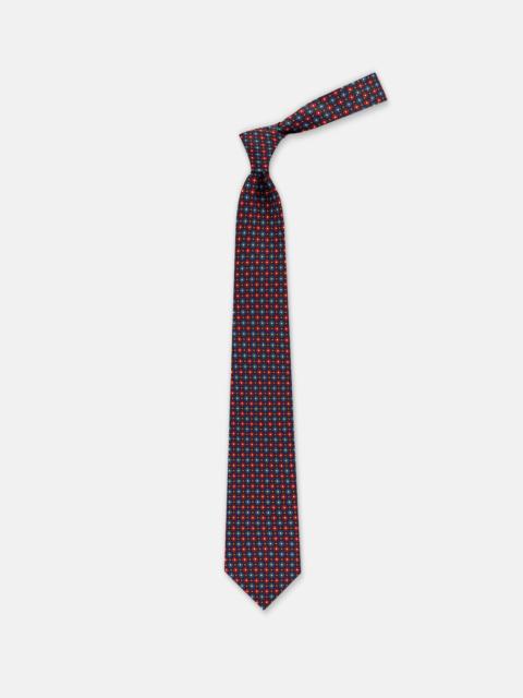 J. PRESS MADE-IN-UK NAVY SMALL FOULARD PRINT TIE