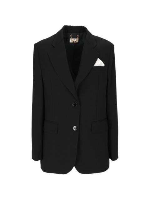 ELISABETTA FRANCHI pocket-square-detail single-breasted blazer