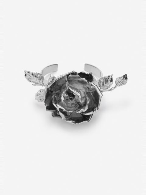 MAGDA BUTRYM Rose cuff bracelet in silver