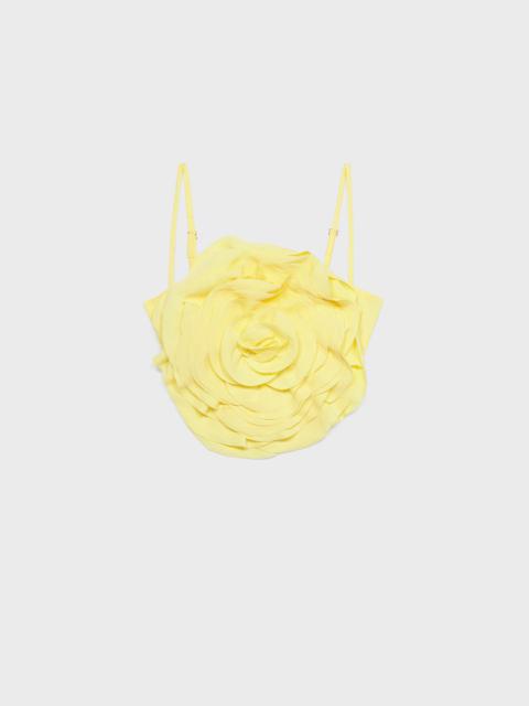 Blumarine ROSE-EFFECT TOP IN GABARDINE