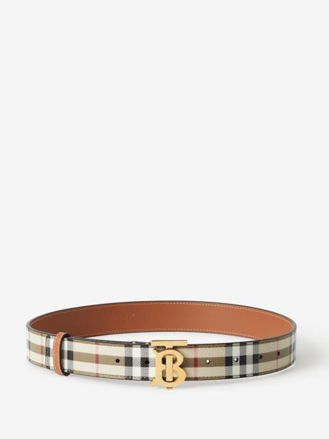 Burberry Check and Leather TB Belt