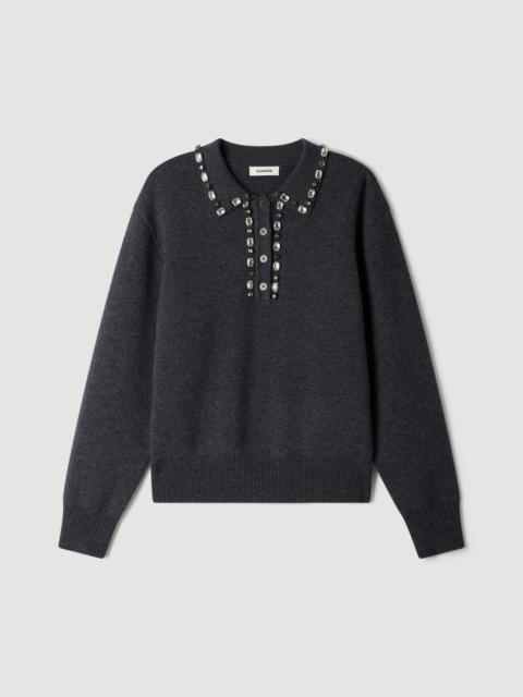 Sandro JEWELLERY POLO-NECK JUMPER
