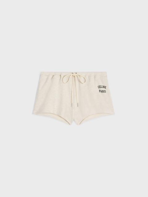 CELINE celine paris mini shorts in cotton fleece