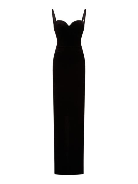 BALENCIAGA Velvet Bustier Gown black