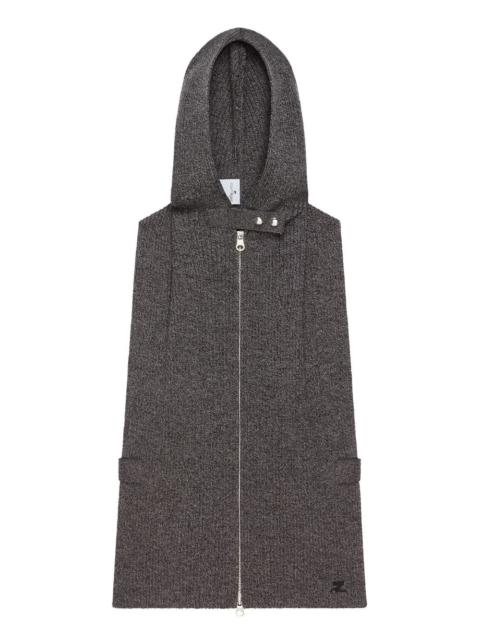 courrèges zip-up hooded vest