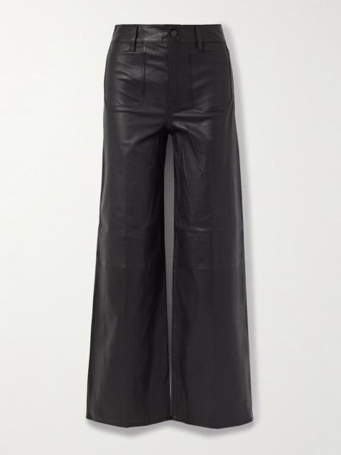 FRAME Le Slim Palazzo Modernist Pocket wide-leg leather pants Black