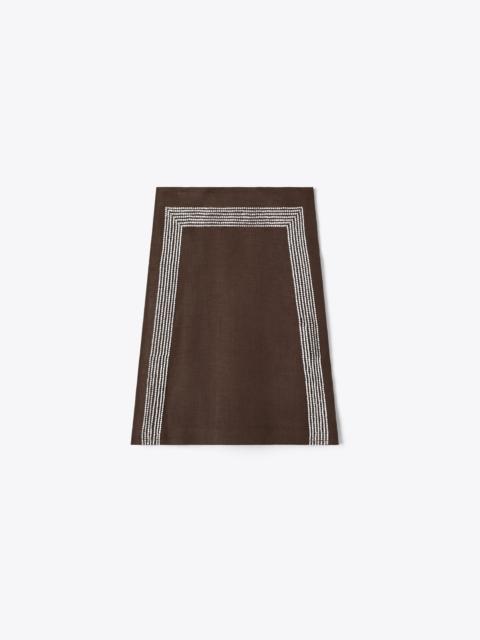 TORY BURCH Embellished Linen Skirt