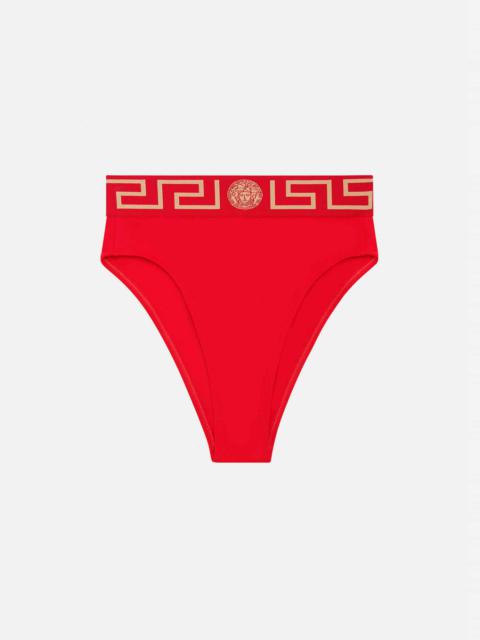 VERSACE Greca Border High Leg Swim Briefs