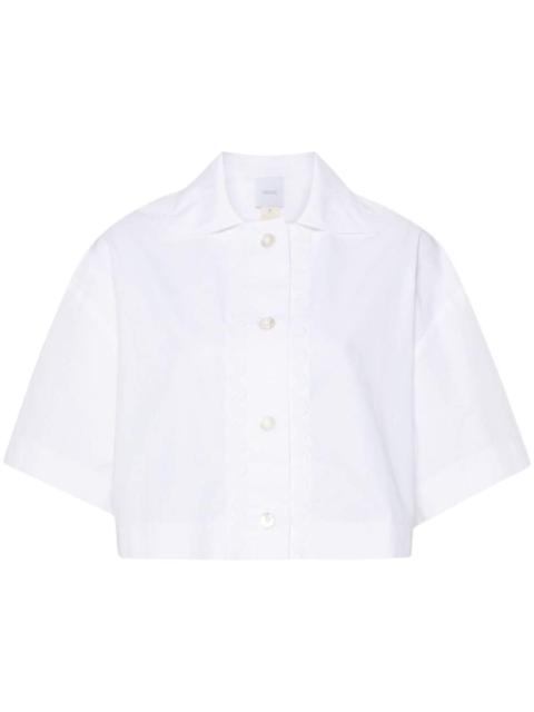 wave-appliquÃ© cropped shirt