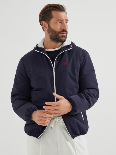 Bonded nylon hooded outerwear jacket with Thermore® padding and logo