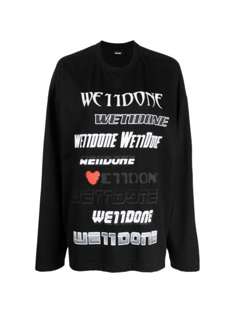 We11done logo-print cotton sweatshirt